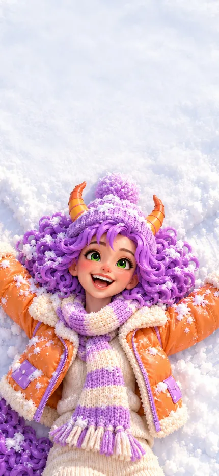 Fondo de pantalla de Navidad de Camila de ONIKIX: un ángel en la nieve