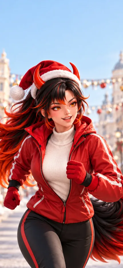 Fondo de pantalla de Navidad de Isabela de ONIKIX: corriendo la san silvestre