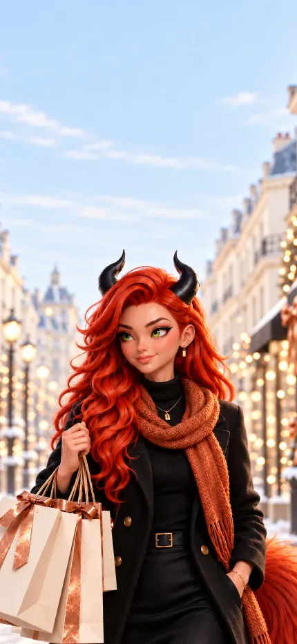 Fondo de pantalla de Navidad de Sofía de ONIKIX: de compras por una calle elegante