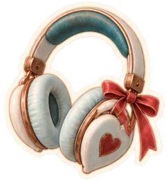 Pegatina de Melisa: auriculares corazon