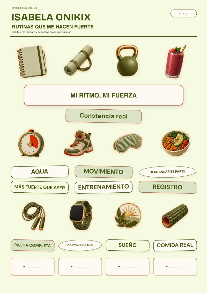 Hoja 2 · etiquetas en blanco para tu letra, del Sticker Book de Isabela — ONIKIX